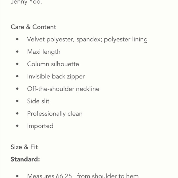 Jenny Yoo Issa Off-The-Shoulder Stretch Velvet Column Gown | SOLD OUT | size 8 - Picture 5 of 7